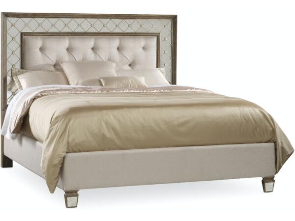 Sanctuary King Mirrored Upholstered Bed Beds Customizable