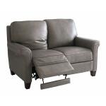 Club Level Dixon Power Motion Loveseat in Granite Leather - Image 3