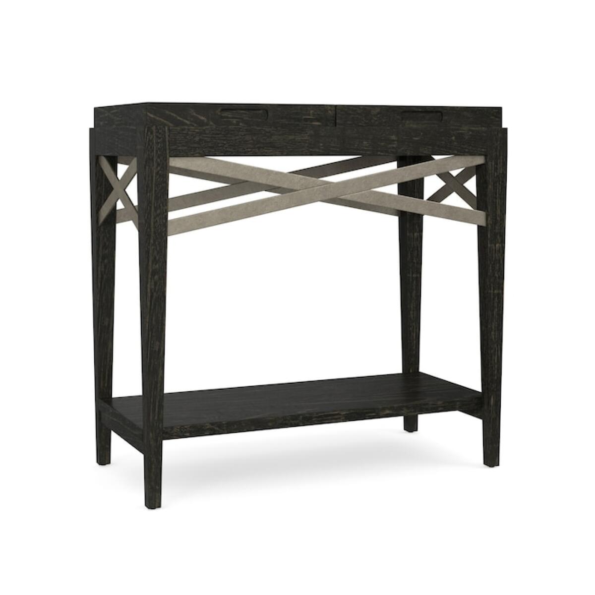 Woodridge Chairside Table in Cavern Black Chairside Tables Bassett Furniture Woodridge Chairside Table in Cavern Black Chairside Tables Bassett Furniture