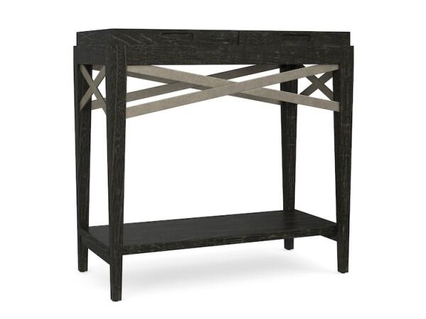Woodridge Chairside Table in Cavern Black Chairside Tables Bassett Furniture