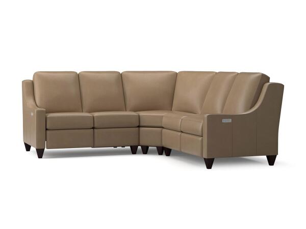 Carolina Leather Panel Arm Sectional Sectionals Bassett Furniture 3