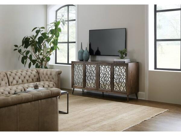 Home Entertainment Mixed Metals Entertainment Console - Image 2