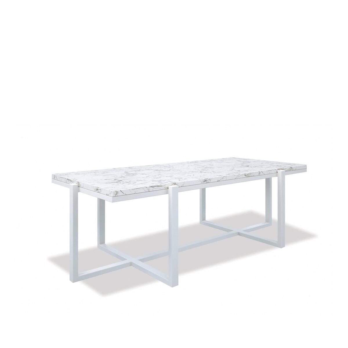 Rectangle Coffee Table With Honed Carrara Marble Top Rectangle Coffee Table With Honed Carrara Marble Top - Image 1
