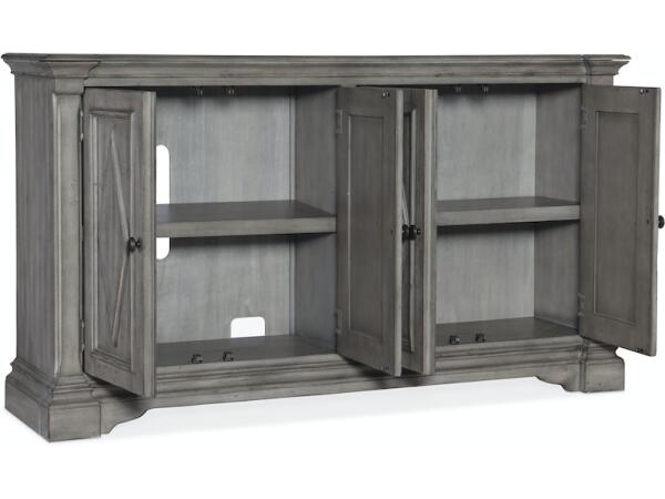 Commerce & Market Four-Door Cabinet Grey Entertainment Stands Hooker Furniture 6