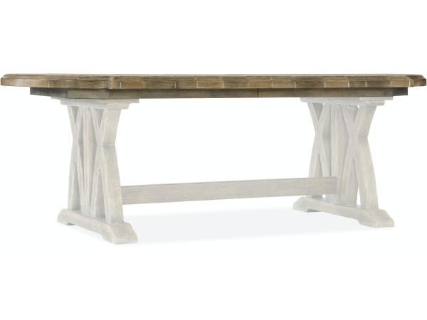 Boheme Colibri 88in Trestle Dining Table Top w/1-20in Leaf Dining Tables Hooker Furniture
