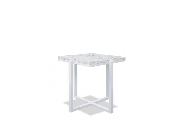 Square End Table With Honed Carrara Marble Top Outdoor Tables Sunset West