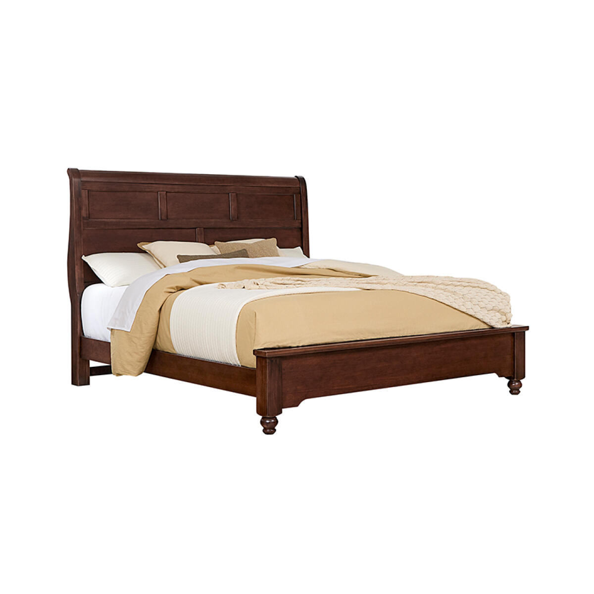 Vista Sleigh King Bed Warm Cherry Vista Sleigh Queen Bed Warm Cherry - Image 1