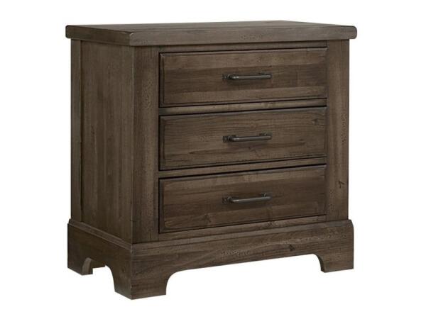 Artisan & Post Cool Rustic Mink Nightstand 3 Drawers Nightstands Vaughan Bassett