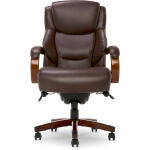 Delano Big & Tall Executive Office Chair, Chestnut Brown with Mahogany Wood Office Chairs Customizable 4