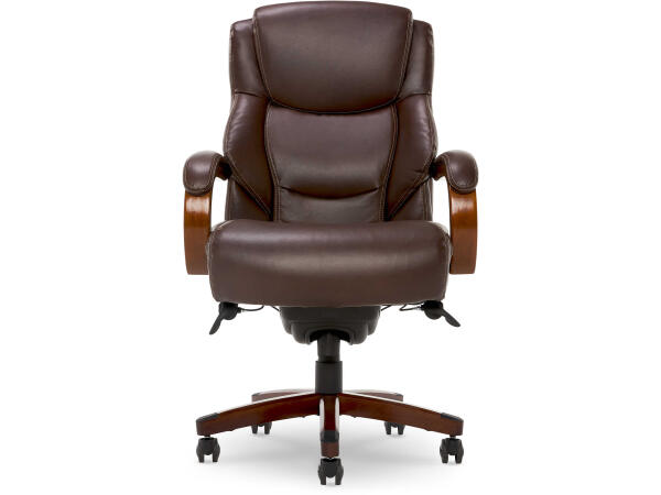 Delano Big & Tall Executive Office Chair, Chestnut Brown with Mahogany Wood Office Chairs Customizable