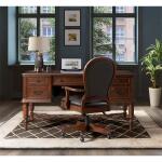 Clinton Hill Round Back Leather Desk Chair Office Chairs Riverside Furniture 11