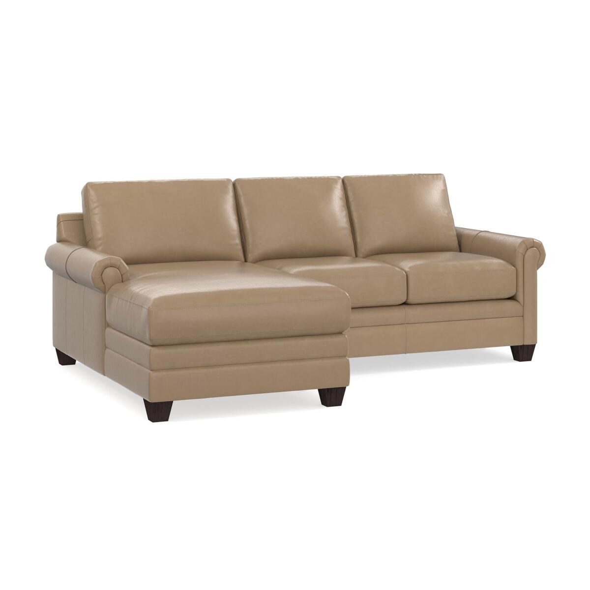 Carolina Leather Panel Arm Sectional Sectionals Bassett Furniture 2