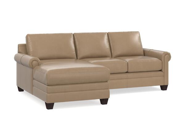 Carolina Leather Panel Arm Sectional Sectionals Bassett Furniture