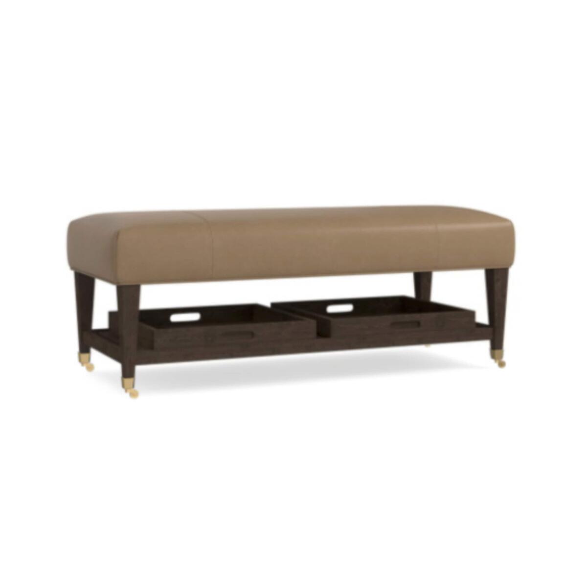Kenly Leather Bench with Trays Kenly Leather Bench with Trays - Image 1