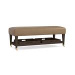 Kenly Leather Bench with Trays