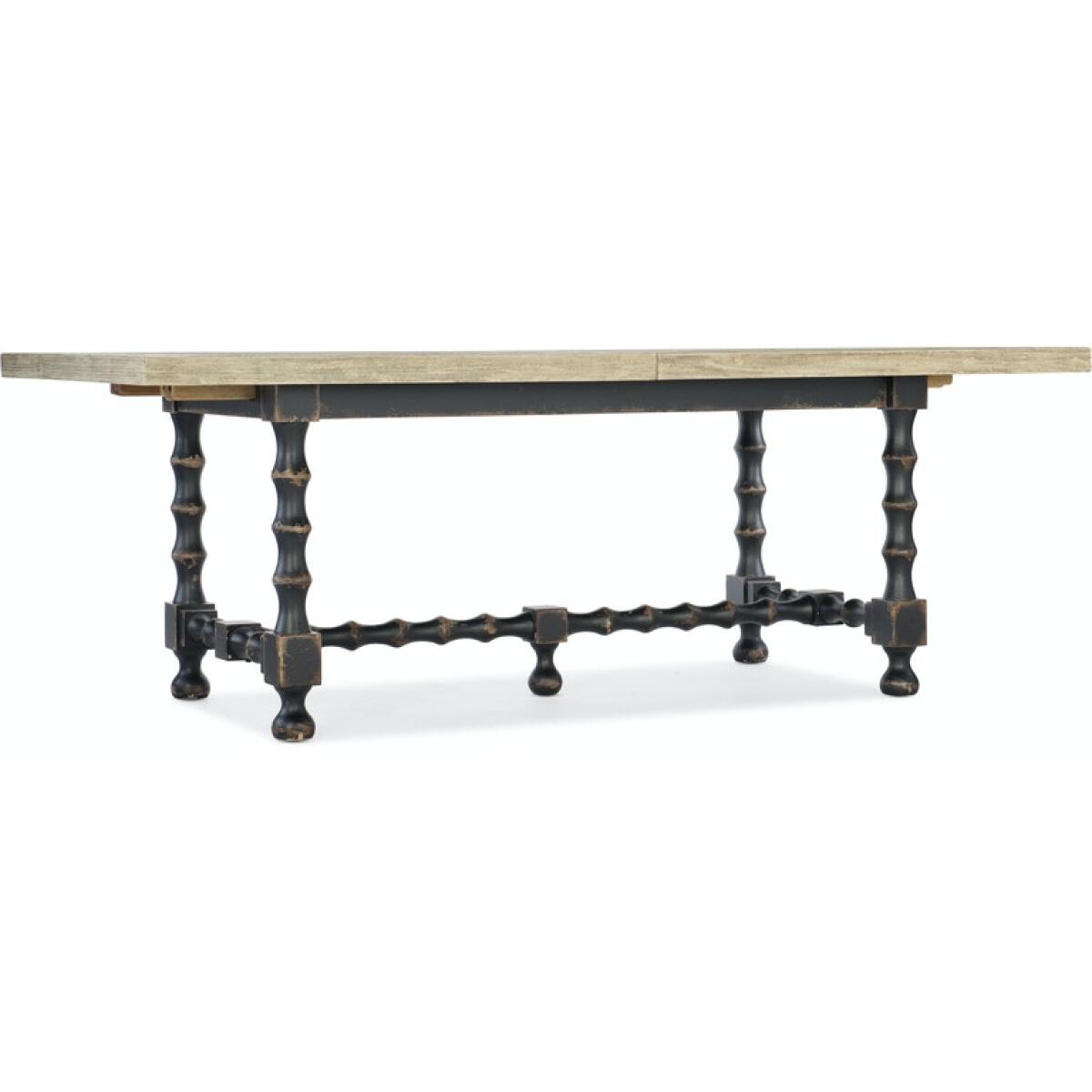 Ciao Bella 84in Trestle Table with 2-18in Leaves in White/Black Dining Tables Hooker Furniture Ciao Bella 84in Trestle Table with 2-18in Leaves in White/Black Dining Tables Hooker Furniture