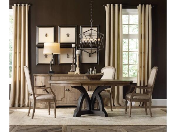 Corsica Dark Round Dining Table (Dark Base/Light Top) - Image 3