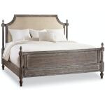 Queen Fabric Upholstered Poster Bed