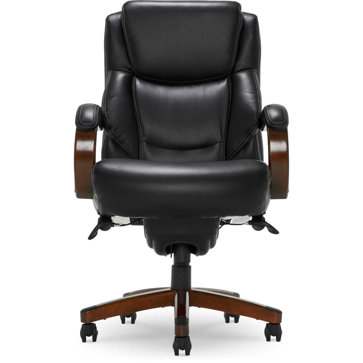 Delano Big & Tall Executive Office Chair, Black with Mahogany Wood Office Chairs Customizable Delano Big & Tall Executive Office Chair, Black with Mahogany Wood Office Chairs Customizable