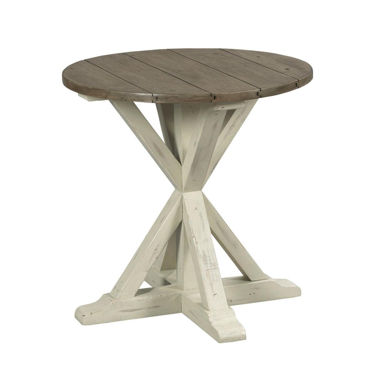Reclamation Place Trestle Round End Table End tables La-Z-Boy Reclamation Place Trestle Round End Table End tables La-Z-Boy