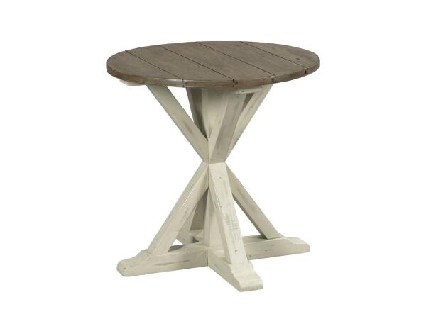 Reclamation Place Trestle Round End Table End tables La-Z-Boy