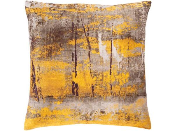 Peniko 18 X 18 inch Ivory/Saffron/Dark Brown/Light Gray Pillow Kit, Square Accent Pillows Surya