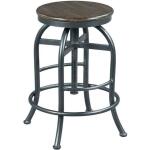 Hidden Treasures Brown Adjustable Height Pub Stool Barstools Hammary 4