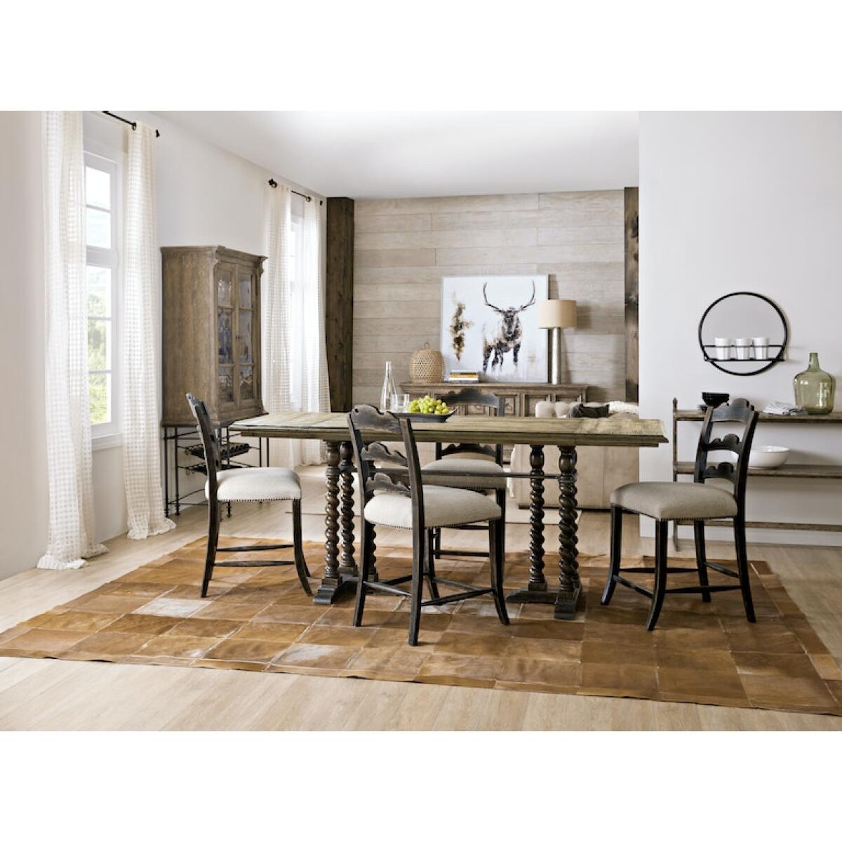 La Grange Twin Sisters Ladderback Counter Stool Barstools Hooker Furniture 6