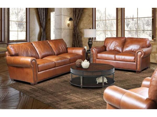 4955 Saddle Glove All Leather Loveseat Loveseats USA Premium Leather