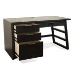 Perspectives Single Pedestal Black Desk Desks Customizable 6