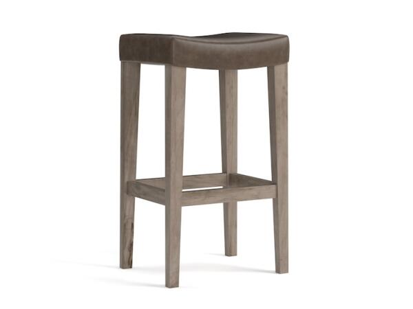 Vail Maple Leather Bar Saddle Stool Barstools Bassett Furniture