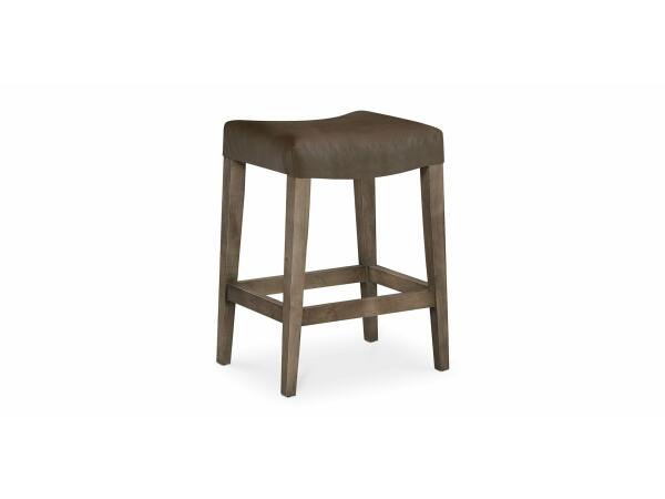 Vail Leather Saddle Stool Barstools Bassett Furniture