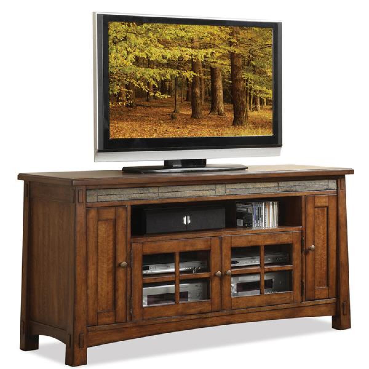 Craftsman Home 62-Inch TV Console Entertainment Stands Riverside Furniture Craftsman Home 62-Inch TV Console Entertainment Stands Riverside Furniture