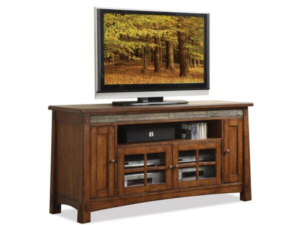 Craftsman Home 62-Inch TV Console Entertainment Stands Riverside Furniture