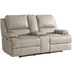 Parker Club Level Loveseat w/Power & Console Tan