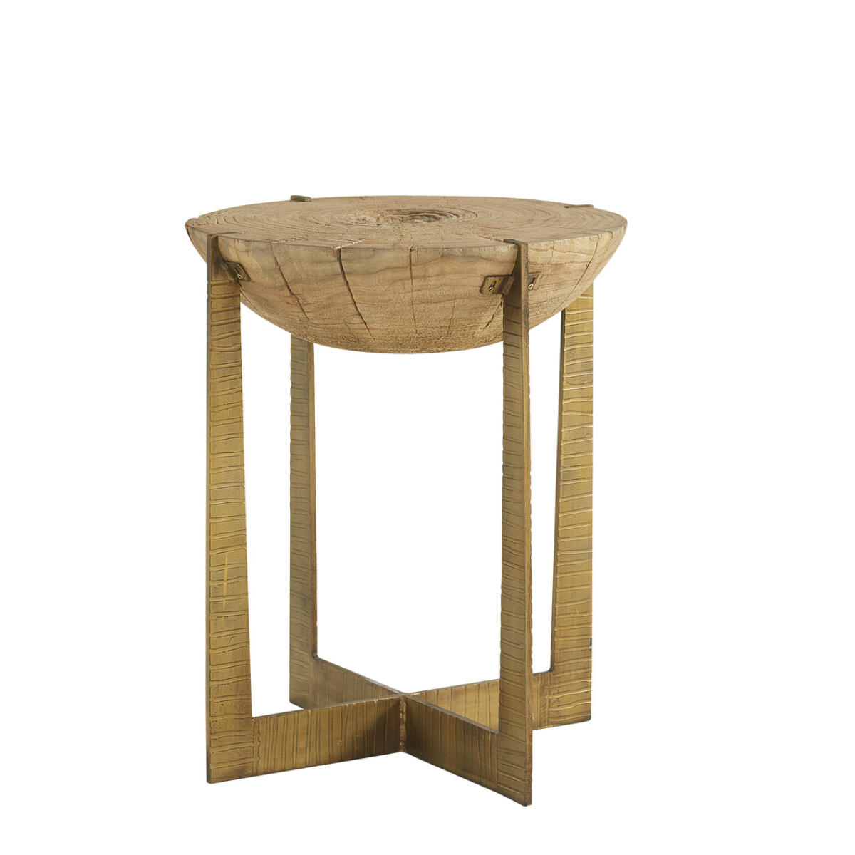 Brass Base Grain End Table Brass Base Grain End Table - Image 1