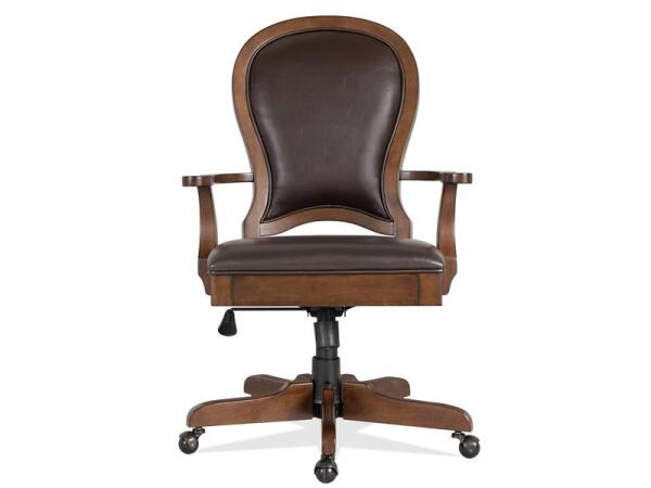 Clinton Hill Round Back Leather Desk Chair Office Chairs Riverside Furniture