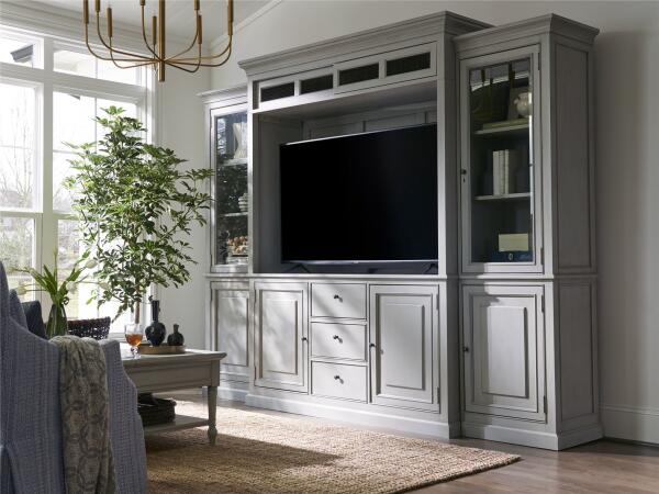 Summer Hill - French Gray Entertainment Console With Hutch - Image 3