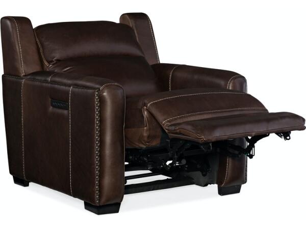 Lincoln Power Dark Brown Recliner w/ Power Headrest & Lumbar Recline Recliners Hooker Furniture 11