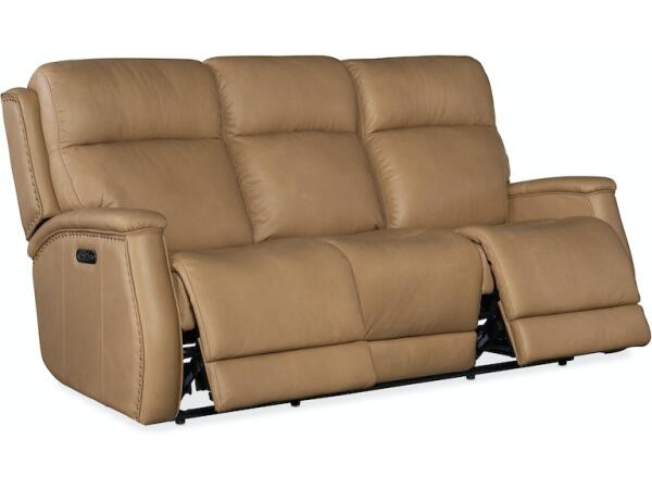 Rhea Zero Gravity Power Recline Sofa With Power Headrest – Sahara Sand Sofas Hooker Furniture 5