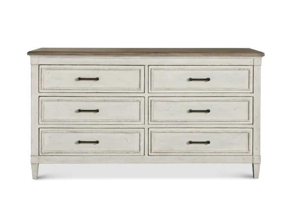 Bella 6 Drawer Wood Top Dresser Dressers Bassett Furniture
