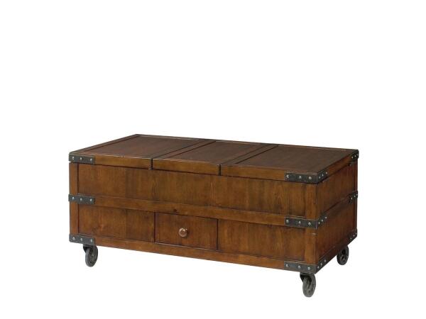 Hidden Treasures Brown Trunk Cocktail Table Cocktail & Coffee Tables Hammary