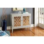 Hidden Treasures White Mirrored Door Cabinet Accent Furniture Hammary 4