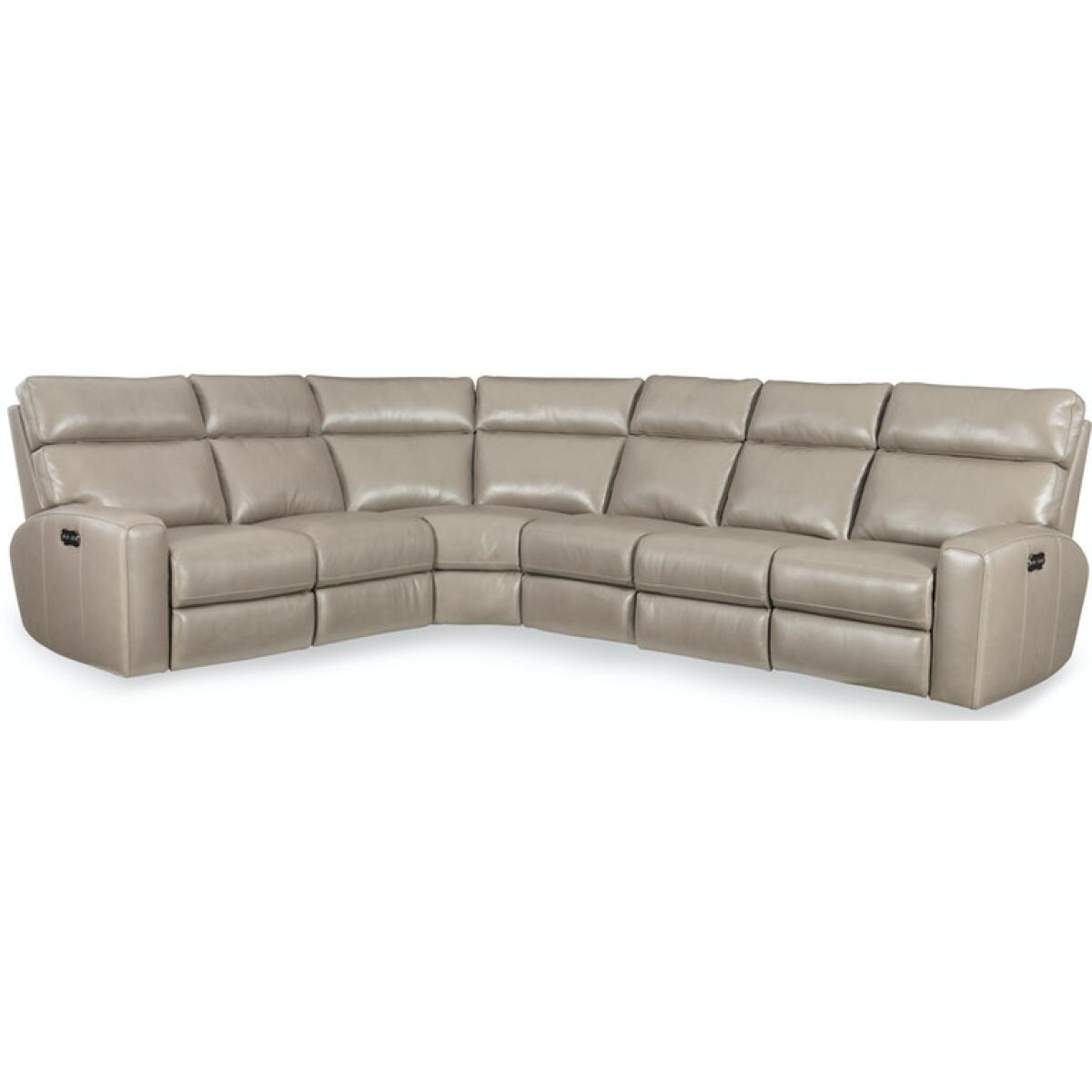 Mowry 4-Piece Power Sectional w/3 Power Recline w/ Power Headrest Sectionals Hooker Furniture Mowry 4-Piece Power Sectional w/3 Power Recline w/ Power Headrest Sectionals Hooker Furniture