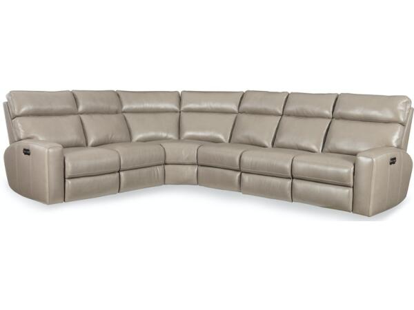 Mowry 4-Piece Power Sectional w/3 Power Recline w/ Power Headrest Sectionals Hooker Furniture