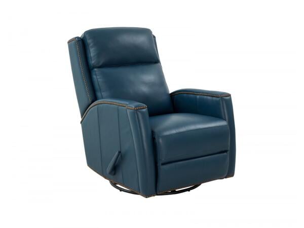 Brandt Swivel Glider Recliner – Prestin Yale Blue Recliners BarcaLounger