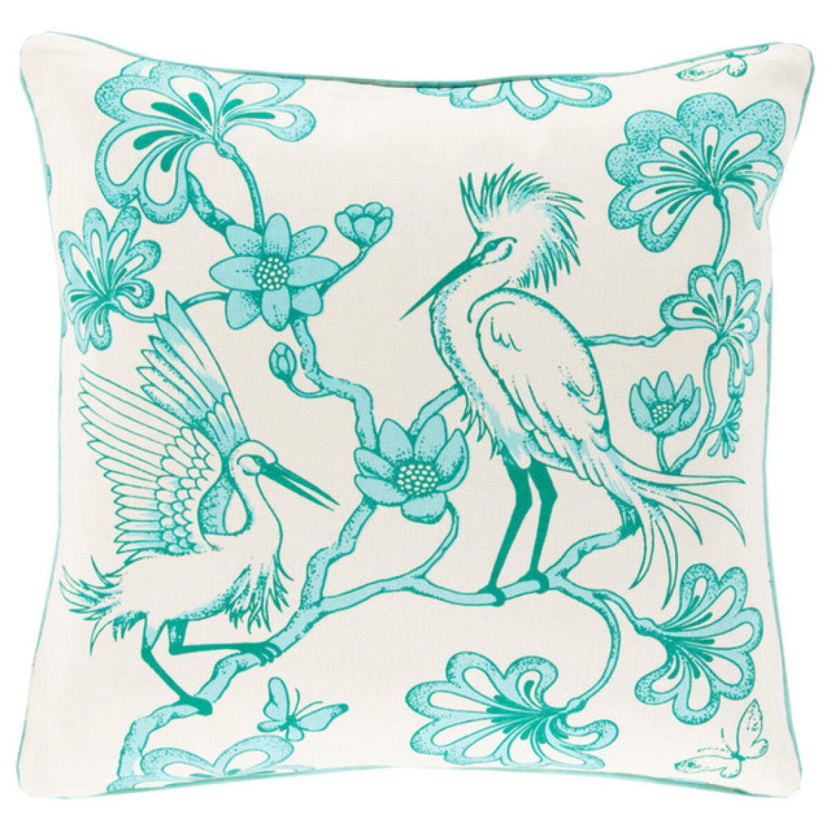 Egrets 20″ x 20″ Pillow With Poly Insert Accent Pillows Surya 2