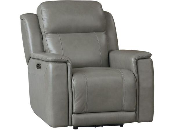 Club Level Conover Light Gray Wallsaver Recliner with Power Recliners Bassett Furniture