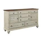 Magnolia Manor 9 Drawer Dresser Dressers Antique White & Weathered Bark 28