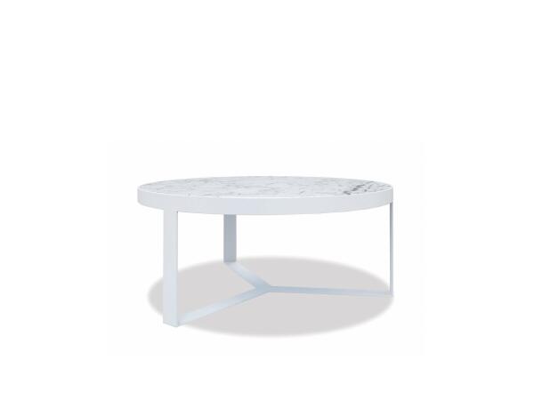 38″ Honed Carrara Round Coffee Table Outdoor Tables Sunset West